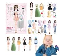BSEID Bambole di Carta Magnetiche - Set di bambole di Vestire Principessa sicure e innocue,Puzzle magnetico Vestire Principessa facile da afferrare Regalo di compleanno e Natale per bambini 4