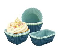 Bseid - Tazze di gomma per muffin - Supporti per stampi per cupcake, in silicone, spessi e resistenti, antiaderenti, facili da pulire, lavabili in lavastoviglie, per Bseid