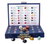 BSFDORPOT Calendario dell'avvento di Natale 2024 con Conto alla rovescia 24 Giorni, Squisito Calendario della Collezione di Pietre di per Regali per Bambini, Display per Le Vacanze e sorprese di