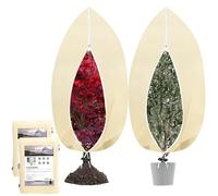 BSFeel Set di 2 cappe Invernali per Piante, 120 x 180 cm, Traspiranti, con Chiusura Lampo, riutilizzabili, per Alberi e arbusti (Beige)