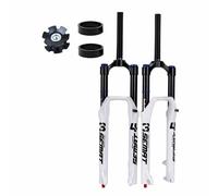 BSFHQS 27,5 29" Forcella Pneumatica con Tubo Dritto/Conico da 1-1/8" XC AM Forcella Ammortizzata per Mountain Bike Freni A Disco Viaggio 160mm 9 * 100mm QR Smorzamento(28.6-White,29")