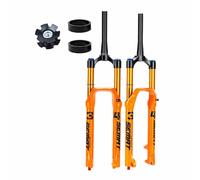 BSFHQS 27,5 29" Forcella Pneumatica con Tubo Dritto/Conico da 1-1/8" XC AM Forcella Ammortizzata per Mountain Bike Freni A Disco Viaggio 160mm 9 * 100mm QR Smorzamento(39.8-Orange,29")