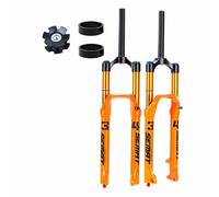 BSFHQS 27,5 29" Forcella Pneumatica con Tubo Dritto/Conico da 1-1/8" XC AM Forcella Ammortizzata per Mountain Bike Freni A Disco Viaggio 160mm 9 * 100mm QR Smorzamento(28.6-Orange,29")