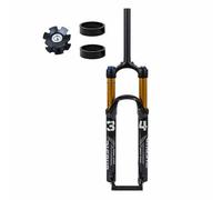 BSFHQS Forcella Ammortizzata per Bici 26/27,5/29 Pollici XC/AM Mountain Bike Forcella Pneumatica Blocco Manuale Corsa 120mm 1-1/8" Forcella Anteriore con Dritta 9 * 100mm QR Freno A Disco(Black,26")