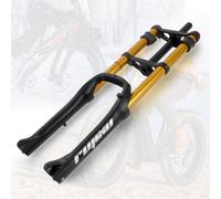 BSFHQS Forcella Fat Bike 20x4.0 Ammortizzata Freno A Disco 120mm Corsa Mountain Bike Forcella Bicicletta da Montagna 1-1/8" 9 * 135mm QR Forcella Anteriore Bici Elettrica BMX 2850g(Gold)