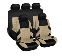 BSFYJXW Set Completo di Coprisedili in Poliestere per KIA STONIC Rio, Soft Confortevole Traspirante Protezione per Sedili Auto, Auto Accessori,5 Seats-Beige