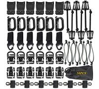 BSGB 51Pcs Tactical Gear Clip Strap Molle Web Dominatori Accessori per Tessitura per Borse Molle Zaino Tattico Gilet Tattico Cintura Tattica Cintura Esterna Tubo di Idratazione Zaino