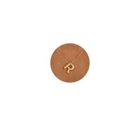BSGRL Collana con lettera a bolla in oro 14 k, con iniziale, con monogramma dell'alfabeto, monogramma e bolla, delicata collana da donna 41,9 cm + 5,1 cm, Ottone, Nessuna pietra preziosa