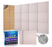 BSHEAD 10 pannelli acustici in microfibra 165 dtex, autoadesivi, insonorizzanti, 30,5 x 30,5 x 1 cm, pannelli fonoassorbenti per pareti, ad alta densità, pannelli fonoassorbenti per casa e studio