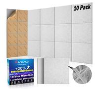 BSHEAD 10 pannelli acustici in microfibra 165 dtex, autoadesivi, insonorizzanti, 30,5 x 30,5 x 1 cm, pannelli fonoassorbenti per pareti, ad alta densità, pannelli fonoassorbenti per casa e studio