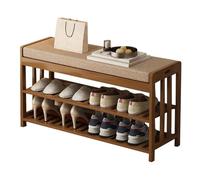 BShoe Panca Rack con Cuscino Sedile Moderno Scarpiera in Legno per Ingresso Corridoio Soggiorno Rustico Marrone (50/58/70/80/90 CM)