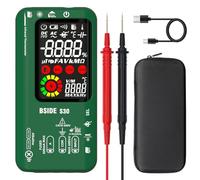 BSIDE Multimetro Digitale Intelligente con Termometro Infrarossi 10000 Conteggi LCD a Colori Tester LED e Diodo Ad Alta Tensione Tester Ricaricabile di Corrente/Tensione Capacità con Puntatore Laser