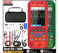BSIDE Multimetro digitale oscilloscopio portatile 4 in 1 + generatore di segnale funzione Tester di corrente O7 a doppio canale: 25 MHz/O9: 50 MHz