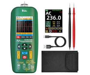 BSIDE O1 Multimetro Digitale con Oscilloscopio LCD Colori 4 Risultati TRMS Tester Oscilloscopio Portatile 10Mhz Trasferimento Dati Autorange Voltmetro Amperometro per Fai Da Te Automotive Elettronico