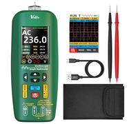 BSIDE O1 Multimetro Oscilloscopio Digitale Portatile TRMS con LCD Colori 4 Risultati 10Mhz Oscilloscope DIY Trasferimento Dati Tester Ricaricabile di Tensione Corrente Capacità Continuità con Torcia