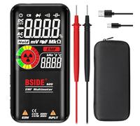 BSIDE S20 Multimetro Digitale Automatico Ricaricabile Display a Colori 3 Risultati Tester Intelligente con Rilevatore EMF Tester di Tensione Capacità Continuità Ohm Hz Diodo Filo Vivo con Custodia