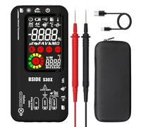 BSIDE S30X Multimetro Digitale Automatico con Termometro IR 12:1 Tester Diodi Alta Tensione LCD Colori 9999 Conteggi Voltmetro Ampemetro Capacimetro Ricaricabile per HVAC LED Automotive Electronic