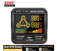 BSIDE Socket Tester Smart Voltage Detector Outlet Checker RCD GFCI Test NCV Live Neuter wire Test EU US UK Plug Meter