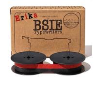 BSIE Typewriters - Nastro per macchina da scrivere Erika Nero e Rosso - Compatibile con Erika 5, Erika 9, Erika 10, Erika 30, Erika 42, Naumann - GR1 / DIN 2103 / DIN 32755 - Testato a Nizza, Francia