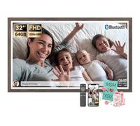 BSIMB Cornice digitale da 32 pollici (schermo non touch), 64 GB, 1920 x 1080 FHD, WiFi, cornice digitale extra large con telecomando, condividi foto/video tramite app/e-mail, rotazione automatica,