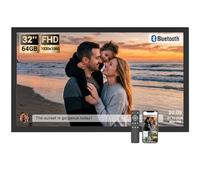 BSIMB Cornice digitale grande da 32 pollici con altoparlanti Bluetooth, 64 GB FHD WiFi cornice digitale extra large con telecomando, supporto girevole, cornice decorativa per galleria, condivisione