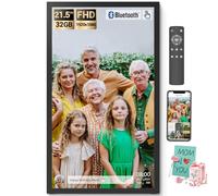 BSIMB Cornice per foto digitale WiFi extra large da 21,5 pollici, 64 GB, cornice digitale FHD, altoparlante Bluetooth, visualizzazione tattile, telecomando, facile da condividere foto/video tramite