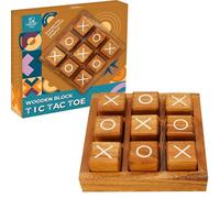 BSIRI Blocchi XO in legno (L) Tic Tac Toe Giochi da tavolo - Ideali per giochi per bambini, giochi di famiglia e serate di gioco per adulti, decorazione in fattoria per la decorazione del tavolino e