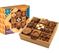 BSIRI Giochi divertenti per adulti, puzzle 3D in legno, rompicapo e giochi educativi per adulti e giochi cerebrali per bambini, adatto per soggiorno (set di 9 puzzle)