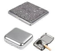 BSITSSS 1 PCS Posacenere Portatile, Posacenere Tascabile, Portacenere Portatile da Tasca, Porta Mozziconi Tascabile con Coperchio, Mini Posacenere da Esterno con 1 PCS Portasigarette Vintage
