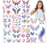 BSITSSS 10 Fogli Tatuaggi Per Bambini, Farfalle Tatuaggi Temporanei Glitterati, Tatuaggi Finti Adesivi Bambini Farfalle per Gadget Festa Compleanno Regalini Fine Festa Giochi et Bambina