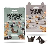 BSITSSS 100 Fogli Carta Origami, 3D Gatto Cani Origami, Kit di Carta per Origamis Paper Amanti Degli Animali Decorazione da Scrivania Regalo Natalizi Artigianato Artistico DIY