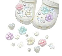 BSITSSS 14 Pezzi Ciondoli per Scarpe Fiori Perla, Bling Accessori per Crocs, Fiori Perla Charms Ciondoli per Crocs Scarpe Accessori Ragazze Donne Adulti Feste di Compleanno
