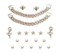 BSITSSS 19 Pezzi Ciondoli per Scarpe, Accessori per Scarpe Fai-da-te, Modellare la Danza Classica Shoe Charms for Clog, Catena Flash Decorazioni per Scarpe, Crystal Diamond Shoe Accessories