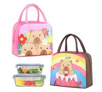 BSITSSS 2 PCS Borsa Termica Bambini, Piccola Borsa per il Pranzo, Mini Lunch Bag Bambini, Sacchetti Pranzo Riutilizzabili, 23x19x13cm