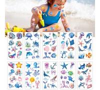 BSITSSS 20 Fogli Tatuaggi Temporanei Animali Oceano, Tatuaggi Finti Tema Mare, Tattoo Tatuaggio Temporaneo Fake Tattoos per Feste di Compleanno Tema Mare Ragazze Ragazzi