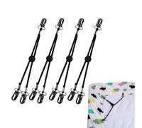 BSITSSS 4 Pezzi Ferma Lenzuola, Elastici per Lenzuola Regolabili, Bretelle per Lenzuola con Clip in Metallo, Tendilenzuola per Lenzuola, Materasso, ASSE da Stiro o Divano