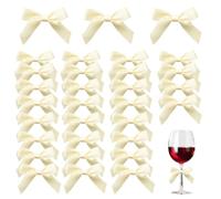 BSITSSS 50 Pezzi Fiocchi per Pacchi Regalo, FiocchiRegalo Giallo Pallido, Fiocchi Adesivi per Pacchi Regalo, FiocchiRegaloPiccoli per Matrimoni, Regali di Natale, Regali di Compleanno