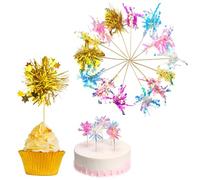 BSITSSS 70 Pezzi Fuochi D'artificio Stuzzicadenti Decorativi, 7 Colori Bastoncini Fuochi Dartificio, Fuochi D'artificio Cake Topper Cocktail Decorativi per Feste di Compleanno Matrimonio San Valentino