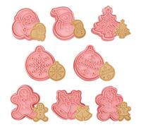 BSITSSS 8 Pezzi Natale Formine per Biscotti, 3D Stampi per Biscotti, Gingerbread Man Stampi Biscotti Natale, Fiocco di Neve Stampini per Biscotti, Tagliabiscotti per Torte, Pasticceria, Fondente