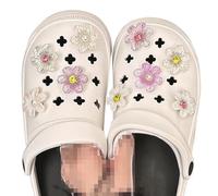 BSITSSS 9 Pezzi Ciondoli per Scarpe, Multicolore Shoe Charms for Clog, Fiore a Sei Petali con Sfumature Colorate Decorazioni per Scarpe, Multicolore Accessori per Scarpe Fai-da-te