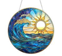 BSITSSS Acchiappasole 20 x 20 cm, Sole Sul Mare Acchiappa Sole in Acrilico, Pendenti Suncatcher Decorazione Appendere per Finestre Casa Giardino Nozze Balcone e Soggiorno