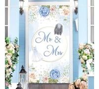 BSITSSS Striscioni per Matrimoni Sfondo Dietro la Porta con Just Married
