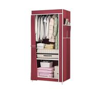 BSKJMMP Armadio portatile con copertura, 1 asta per appenderla, 2 ripiani e tasca laterale, resistente, 55,9 x 43,9 x 146,1 cm (lunghezza x larghezza x altezza), colore: porpora