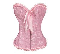 Bslingerie Corsetto da donna con stecche, Rosa, X-Small