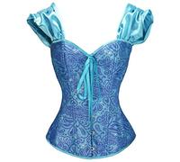 Bslingerie® - Corsetto da donna in broccato Blu (Cenerentola). 38-40