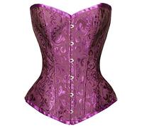 Bslingerie® - Corsetto da donna in broccato Viola 14-16