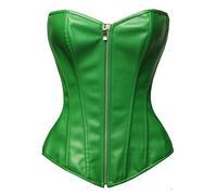 Bslingerie® Corsetto da donna in ecopelle, verde, M