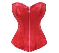 Bslingerie®, Corsetto da donna in pelle sintetica, Rosso, 5XL