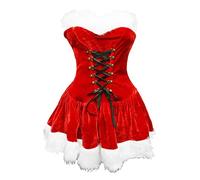 Bslingerie Costume completo da Babbo Natale rosso da donna (XXL, rosso)