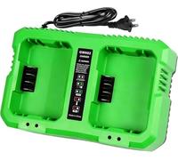 Bslite Ricambio a doppia porta da 60 V per caricabatterie Greenworks, compatibile con batterie Greenworks da 60 V e utensili elettrici